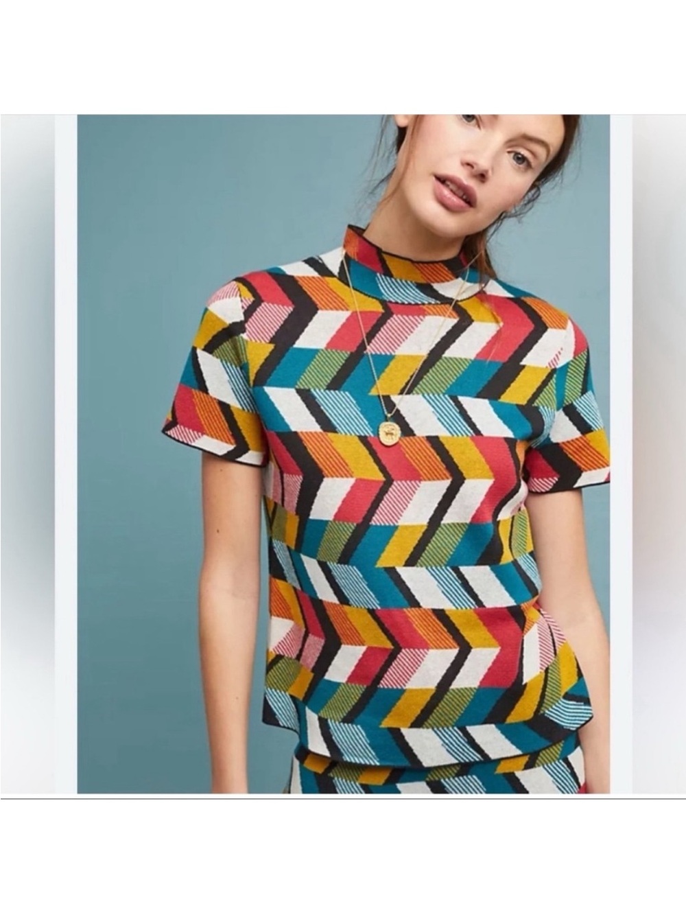 Maeve by Anthropologie Geometric Top Size Small